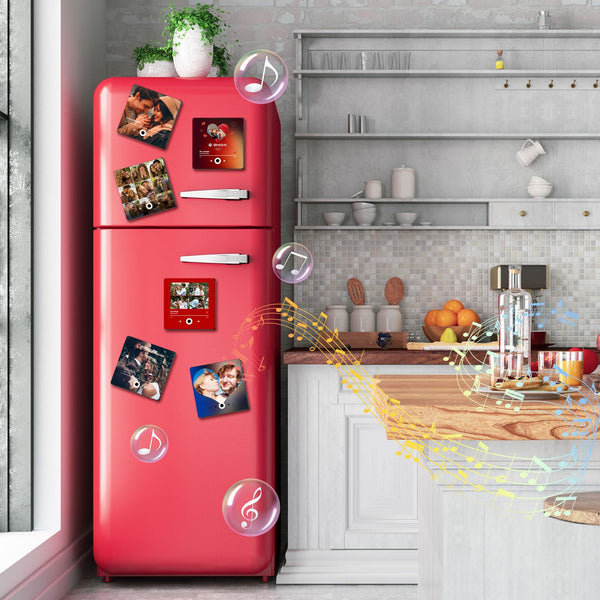 Custom Fridge Magnet Music Album Fridge Sticker Spotify Plaque Magnet Player with Photo Song Christmas Valentine's Day Personalized Gifts for Couples Music Lovers(Style04)