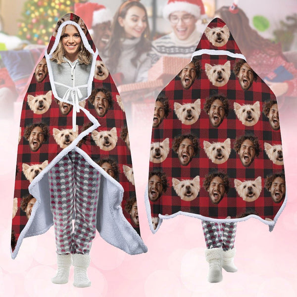 Haneni Wearable Blanket Hoodie Custom Gift - Blanket for Women Men Adult Kids Christmas Gifts for Mom, Comfy Hoodies Flannel Cozy Sherpa Fleece Warm Blanket Funny Birthday Coolest Gifts for Girlfriend