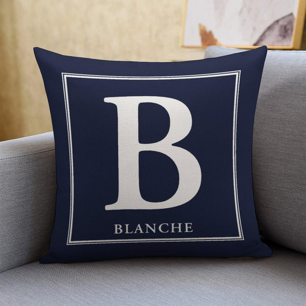Personalized Pillow Cases 22" x 22" Customize Accent Toss Pillowcase with Letter Name Square Pillow Covers Love Souvenir Car Home Modern Decor White Cotton Linen