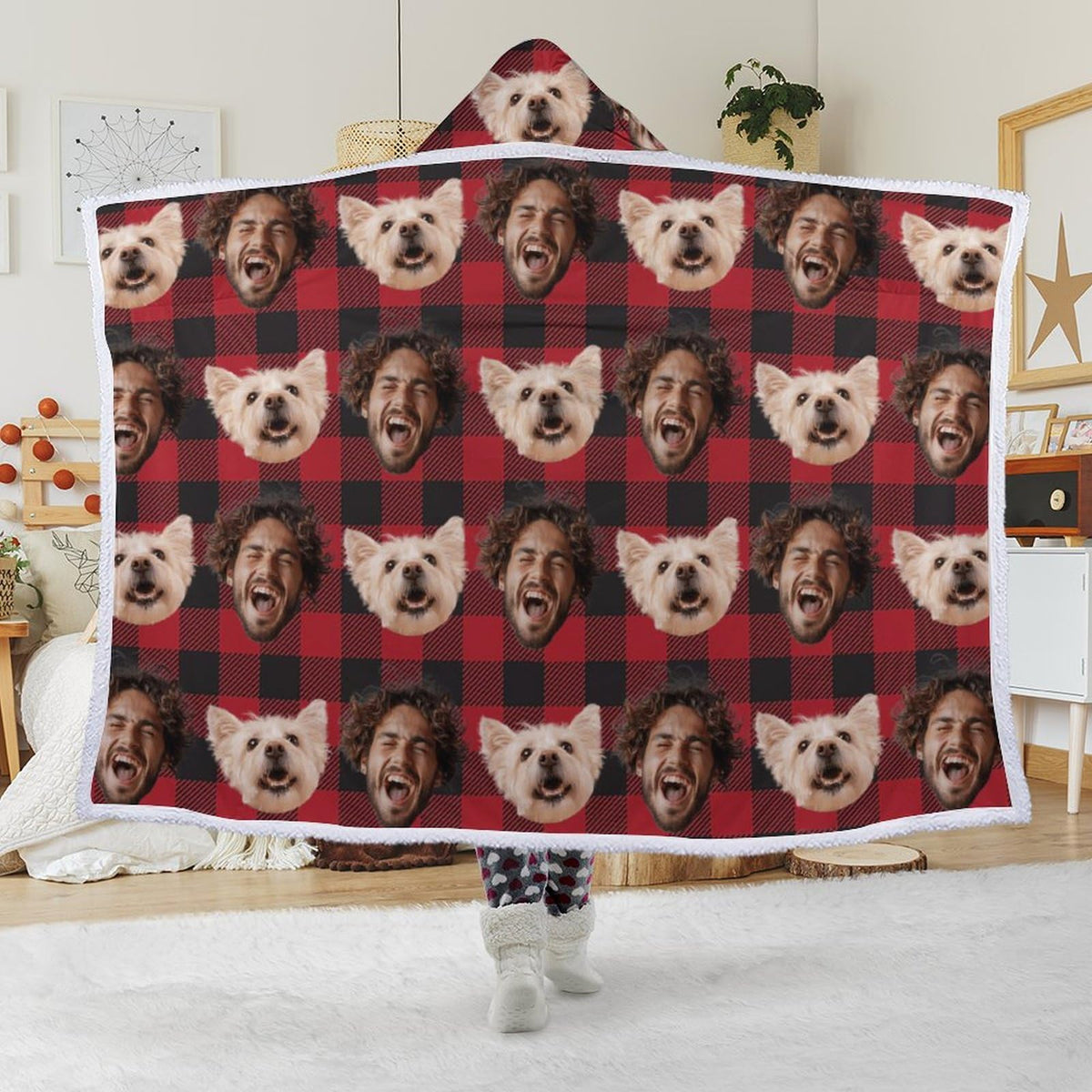 Haneni Wearable Blanket Hoodie Custom Gift - Blanket for Women Men Adult Kids Christmas Gifts for Mom, Comfy Hoodies Flannel Cozy Sherpa Fleece Warm Blanket Funny Birthday Coolest Gifts for Girlfriend